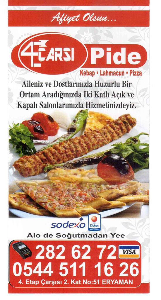 4Çarşı Pide Kebap yeni hizmet anlayışımızla, Eryaman'lının hizmetinizdeyiz,